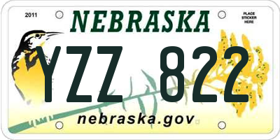 NE license plate YZZ822