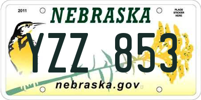 NE license plate YZZ853