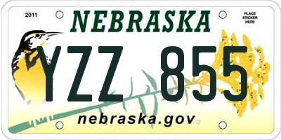 NE license plate YZZ855
