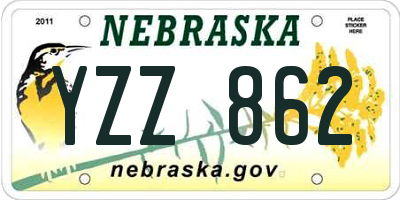 NE license plate YZZ862