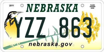 NE license plate YZZ863