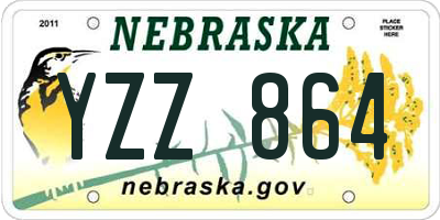 NE license plate YZZ864