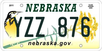 NE license plate YZZ876