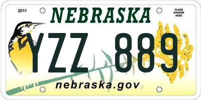 NE license plate YZZ889
