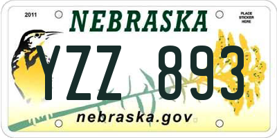 NE license plate YZZ893