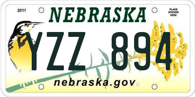 NE license plate YZZ894