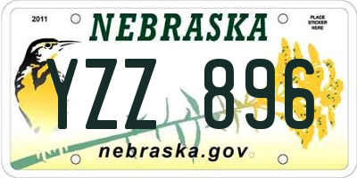 NE license plate YZZ896