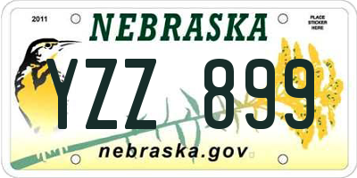 NE license plate YZZ899