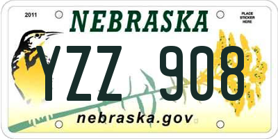 NE license plate YZZ908