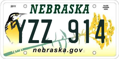 NE license plate YZZ914