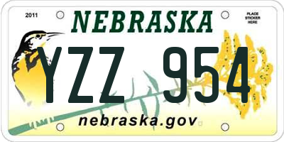 NE license plate YZZ954