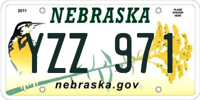 NE license plate YZZ971