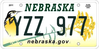 NE license plate YZZ977