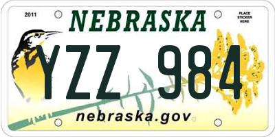 NE license plate YZZ984