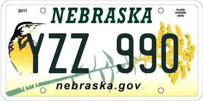 NE license plate YZZ990
