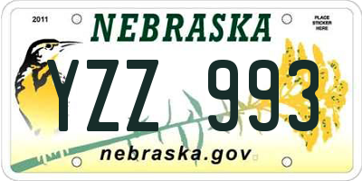 NE license plate YZZ993