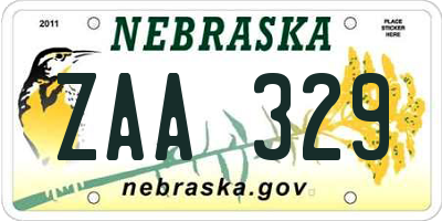 NE license plate ZAA329