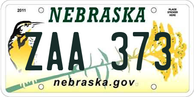 NE license plate ZAA373