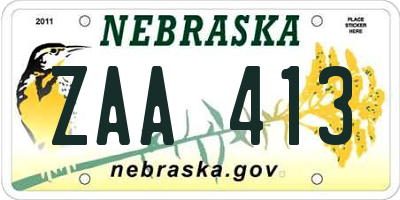NE license plate ZAA413