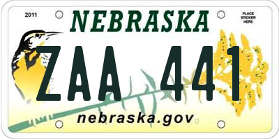 NE license plate ZAA441