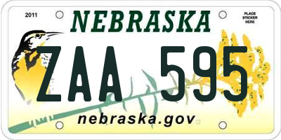 NE license plate ZAA595