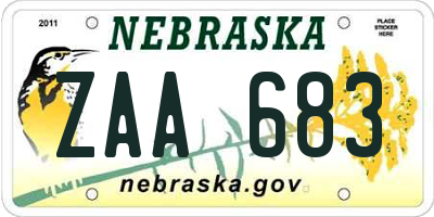 NE license plate ZAA683