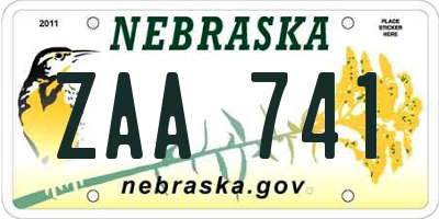 NE license plate ZAA741