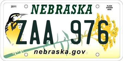 NE license plate ZAA976