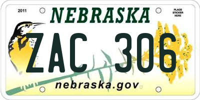 NE license plate ZAC306