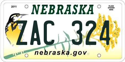 NE license plate ZAC324