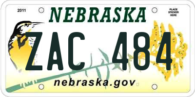 NE license plate ZAC484