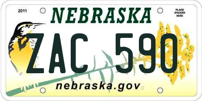 NE license plate ZAC590