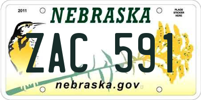 NE license plate ZAC591
