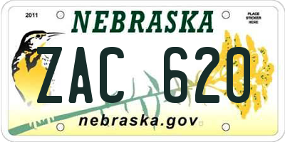 NE license plate ZAC620