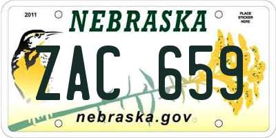 NE license plate ZAC659