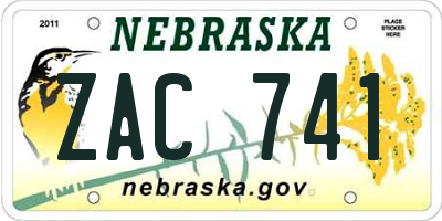 NE license plate ZAC741