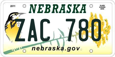 NE license plate ZAC780