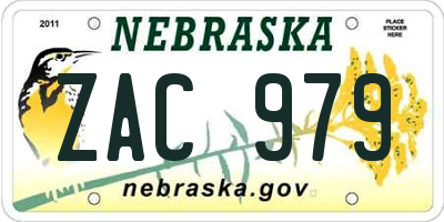 NE license plate ZAC979