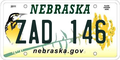 NE license plate ZAD146