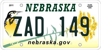 NE license plate ZAD149