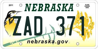 NE license plate ZAD371