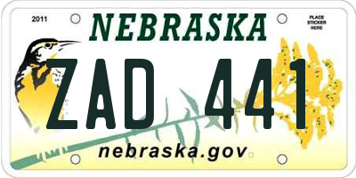 NE license plate ZAD441