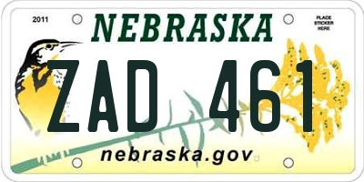 NE license plate ZAD461