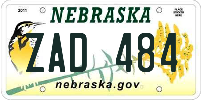 NE license plate ZAD484