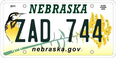 NE license plate ZAD744