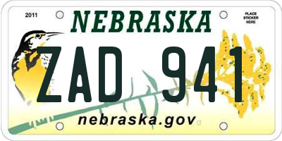 NE license plate ZAD941