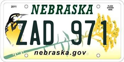 NE license plate ZAD971