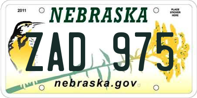 NE license plate ZAD975