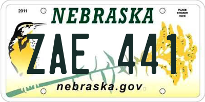 NE license plate ZAE441