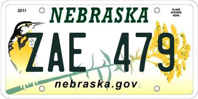 NE license plate ZAE479